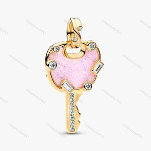 Pandora Opalescent Pink Love Key Large Dangle Charm